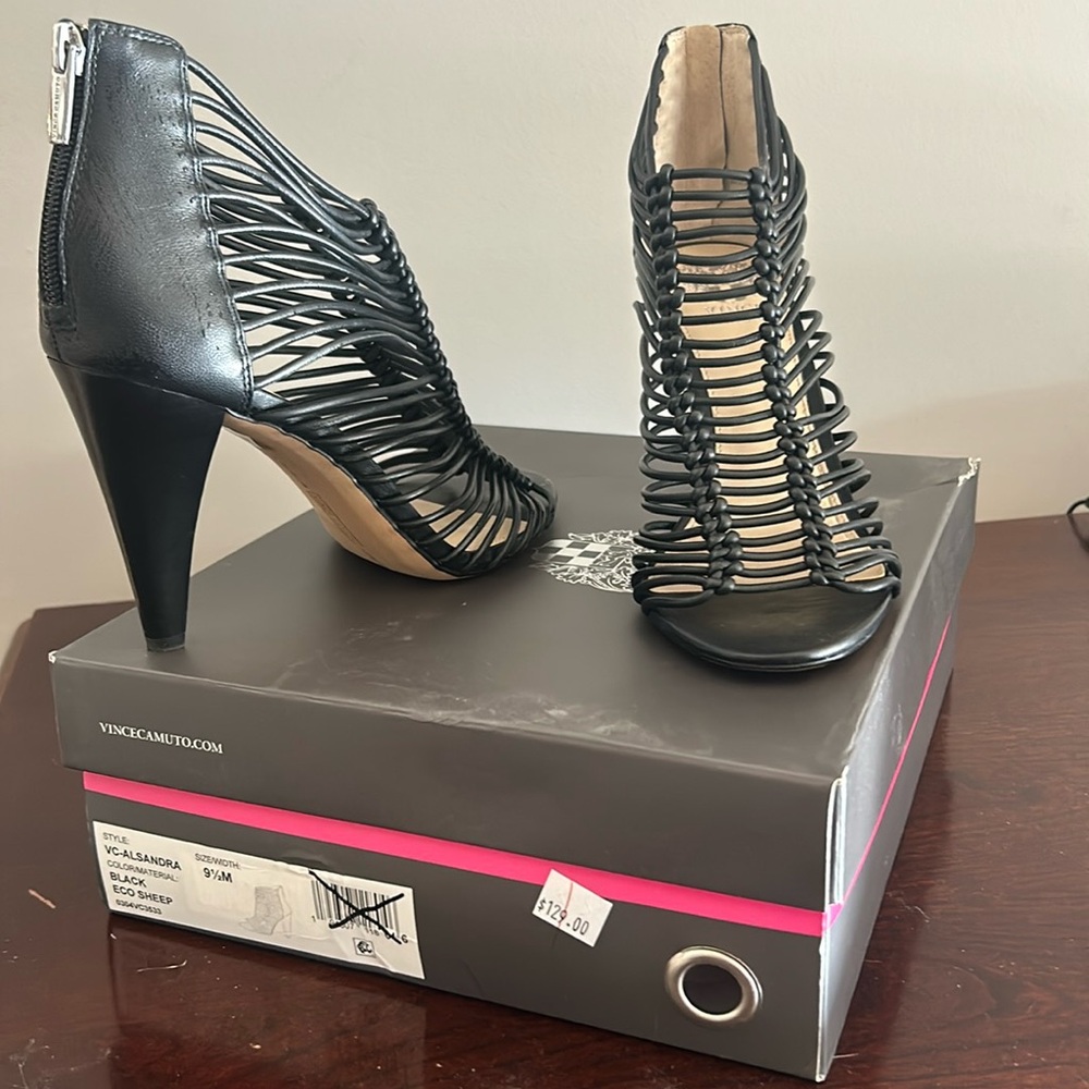 Vince Camuto Black Eco Sheep 4” Heel